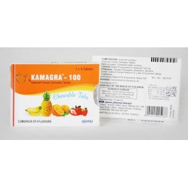 Kamagra 4顆裝 印度水果味軟咀嚼片威爾鋼 可直接咬碎吞服 Viagra (Sildenafil 100mg) 